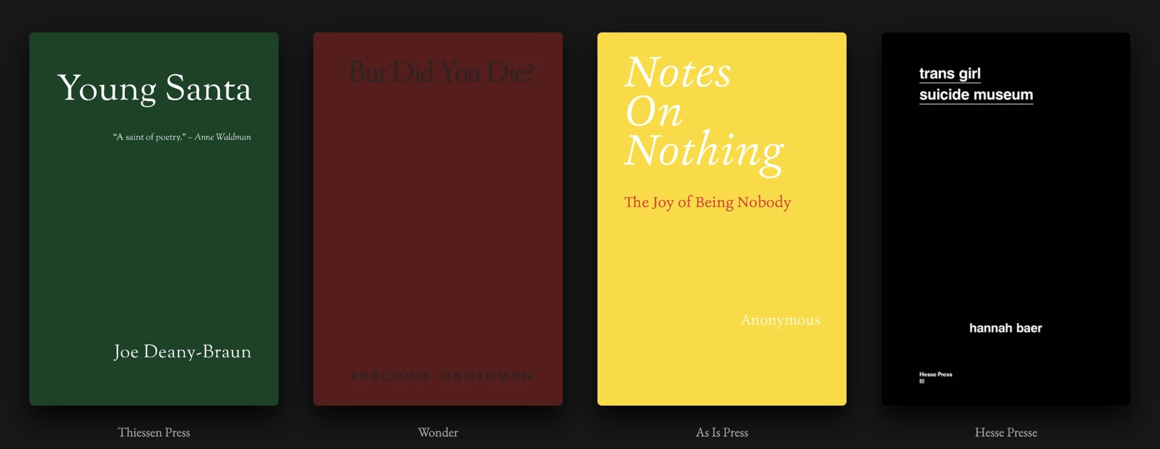 Week 21 Lineup: Title Alone — four covers where the title stands on its own